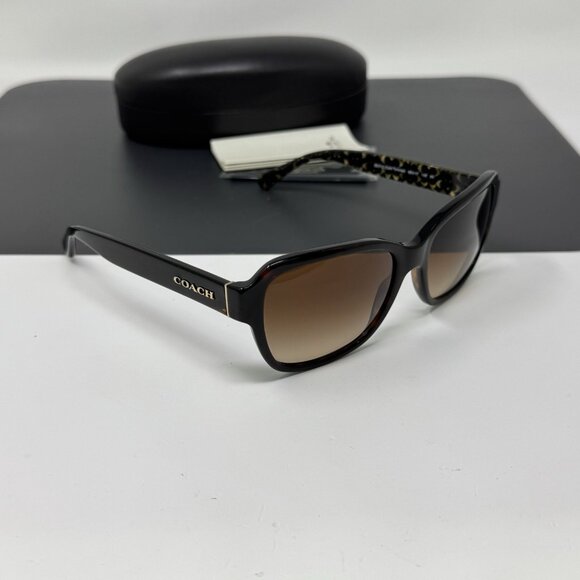 COACH HC8232 550713 Rectangle Dk Tortoise Brown Gradient 56 mm Womens Sunglasses - Picture 3 of 10